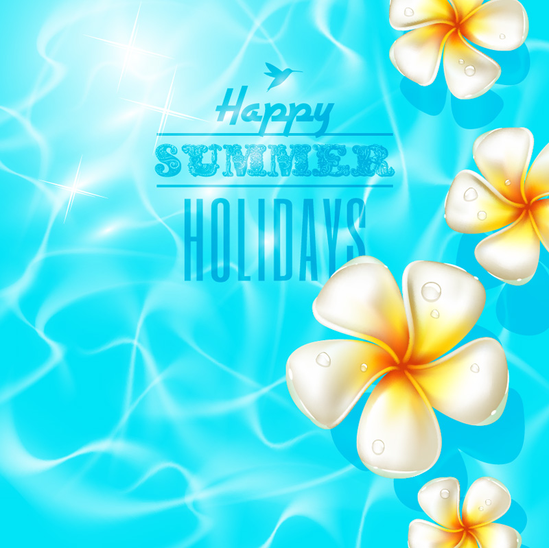 Download Happy Summer holiday backgrounds 4 vector material free ...
