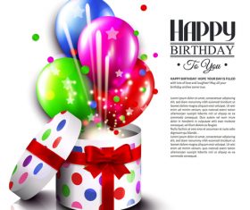 Happy birthday card with gift boxs design vector 01