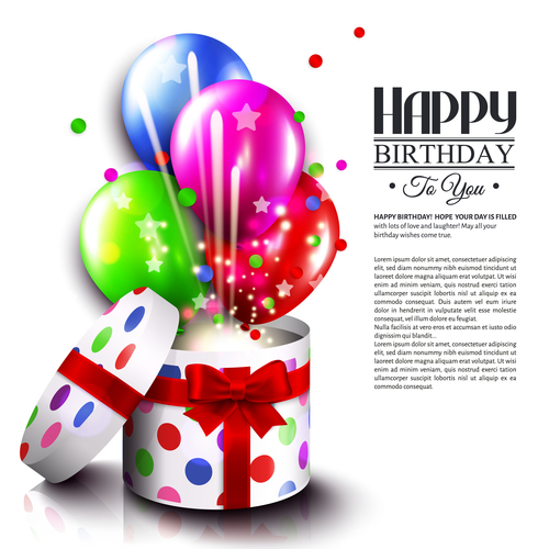 Happy birthday card with gift boxs design vector 01