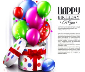 Happy birthday card with gift boxs design vector 02