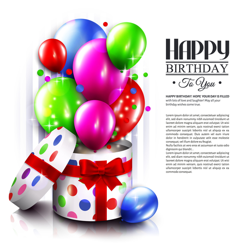 Happy birthday card with gift boxs design vector 02 free download