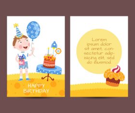 Happy birthday greenting card cartoon styles vector 01