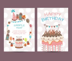 Happy birthday greenting card cartoon styles vector 03