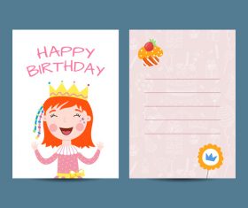 Happy birthday greenting card cartoon styles vector 04