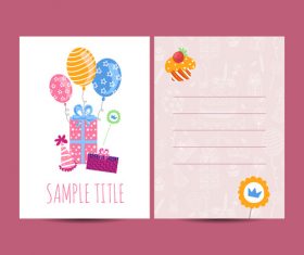 Happy birthday greenting card cartoon styles vector 05
