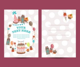 Happy birthday greenting card cartoon styles vector 08