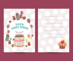 Happy birthday greenting card cartoon styles vector 09