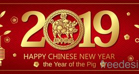 Happy chinese new year 2019 banners vector 03