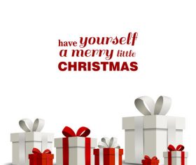 Happy christmas gift card with white background vector 01