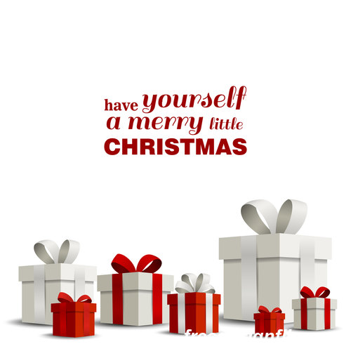 Happy christmas gift card with white background vector 01