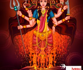 Happy durga puja festival background vectors design 04