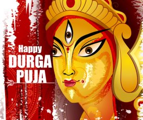 Happy durga puja festival background vectors design 05