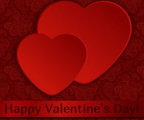 Happy valentine day card dark red styles vector