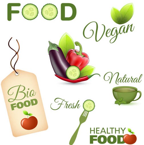 Healthy Food Labels vector