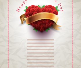 Heart Rose Letter template vector