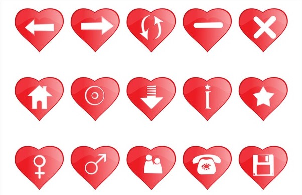Heart Shaped Icons art vector