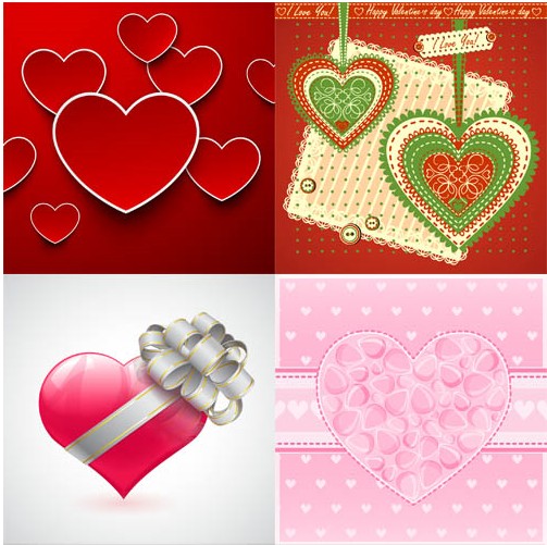Hearts Backgrounds Set 2 Illustration vector