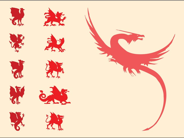 Heraldic Dragons vector