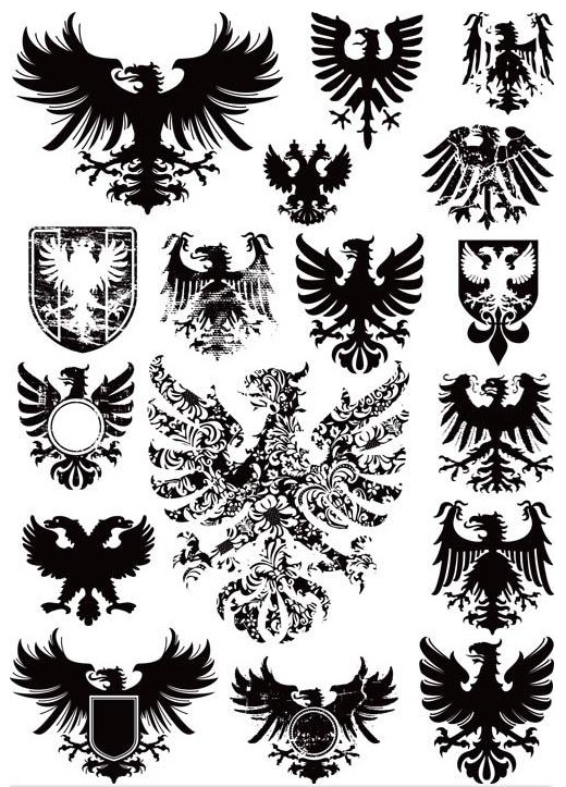 Heraldic Eagle Signs vector graphics