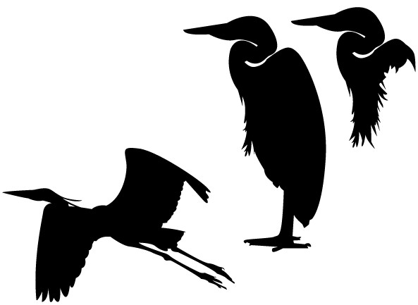 Heron Silhouette Clip Art vectors