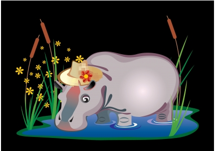 Hippopotamus vector graphics