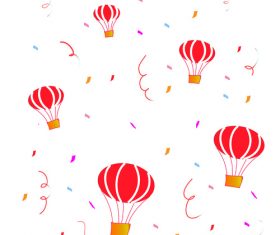 Hot air balloon ribbon paper vector
