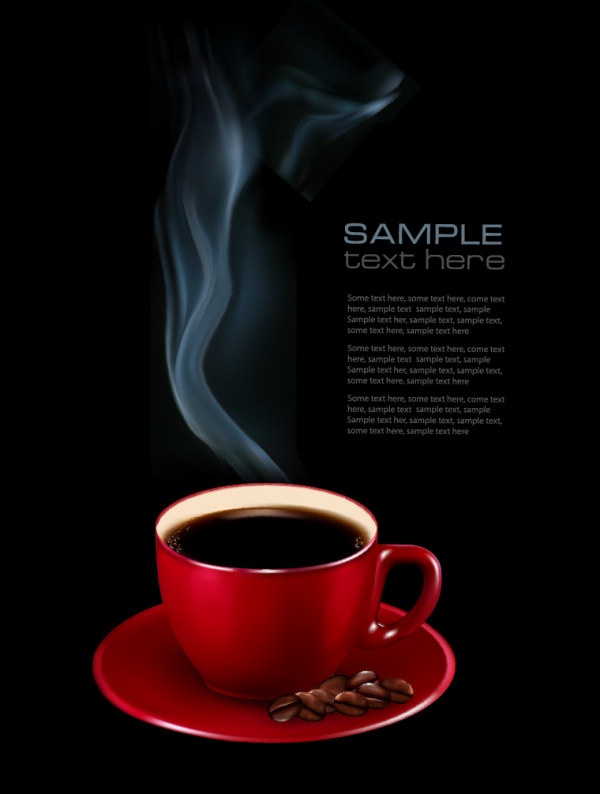 Hot coffee background creative vector