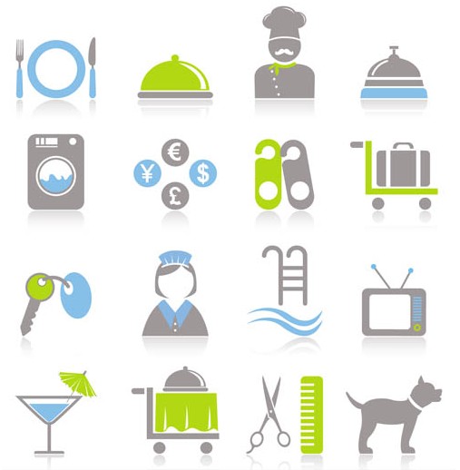 Hotel Services Icons vector