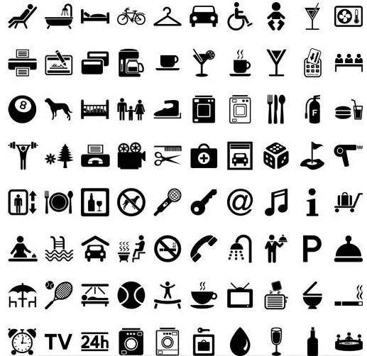 Hotels Icons set vector