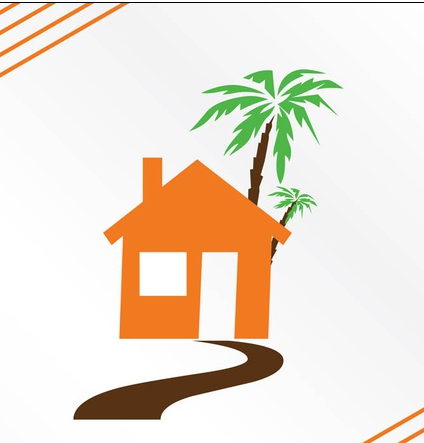 House And Palm Tree vector