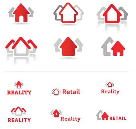 House Red Symbols Art vector