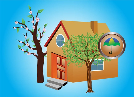 House With Trees vector