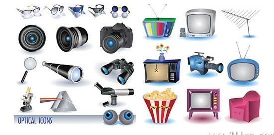 Household appliances and camera vector