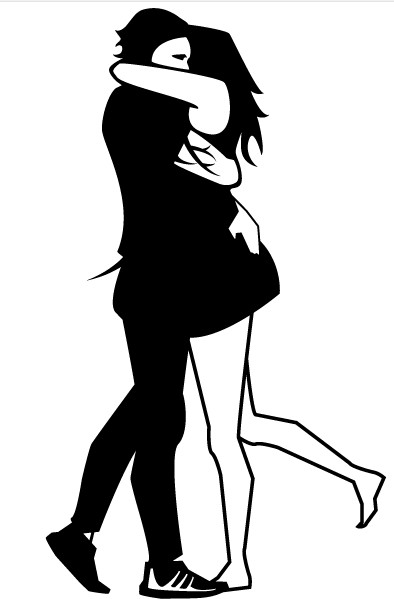 Hugging Couple vectors graphics