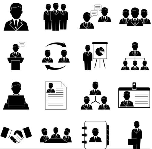 Human Resources Icons 3 vectors graphics