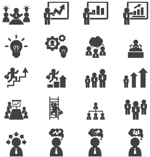 Human Resources Icons Set design vectors