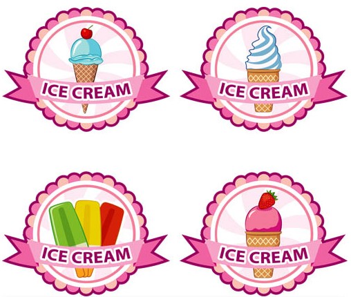 Ice Cream Labels set vector