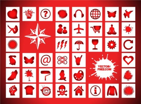 Icons Signs Freebies vector set