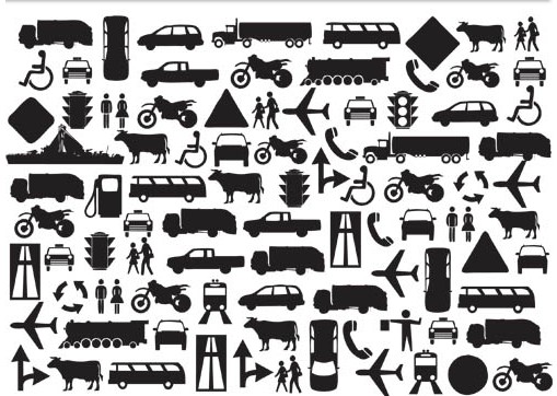 Icons for maps free design vector