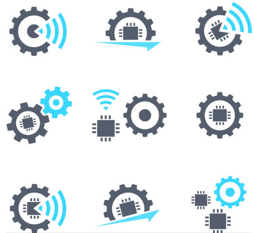 Icons with Gears vectors
