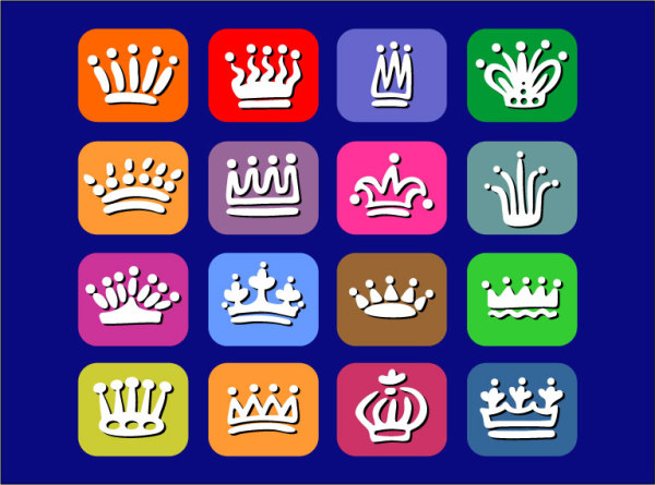 Imperial crown icons shiny vector