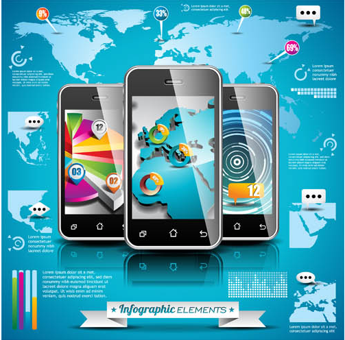 Infographic with Modern Devices creative vector