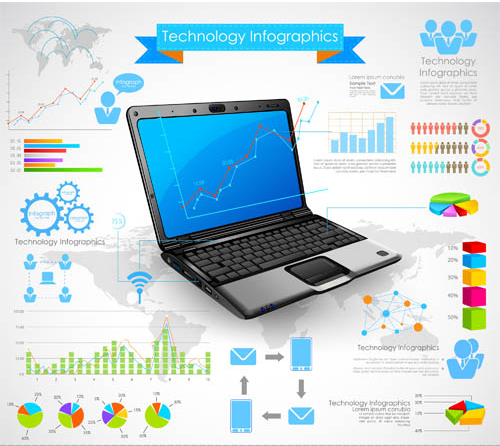 Infographic with Modern Devices 2 vectors graphic