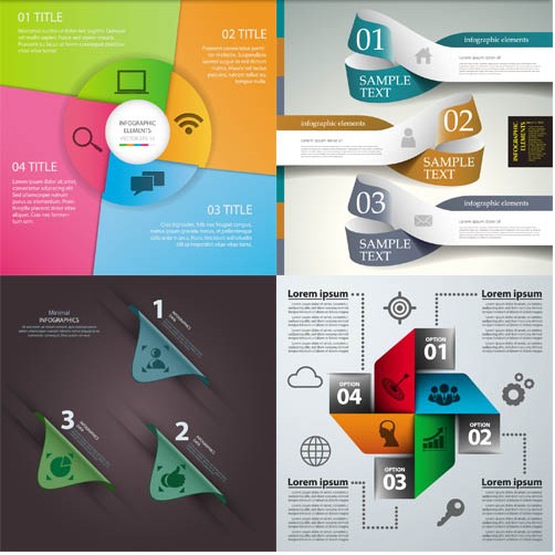 4 Kind Infographics template vector