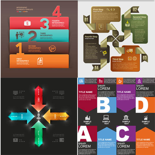 Infographics Backgrounds 16 design vectors