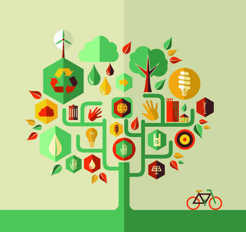 Infographics and tree 1 vector