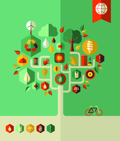 Infographics and tree 2 vectors