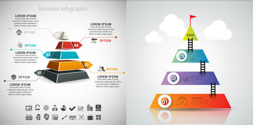 Infographics with Pyramids vector design