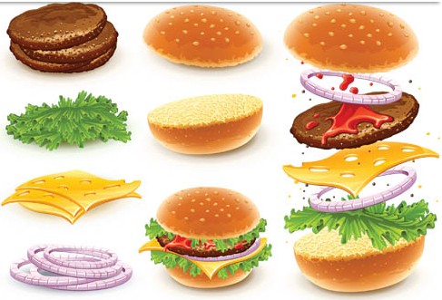 Ingredients Sandwiches vectors graphic