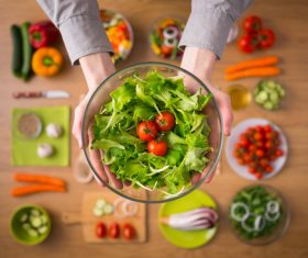 Introducing vegetable salad Stock Photo